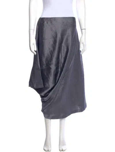 Pre-owned Zero + Maria Cornejo Linen Midi Length Skirt In Blue