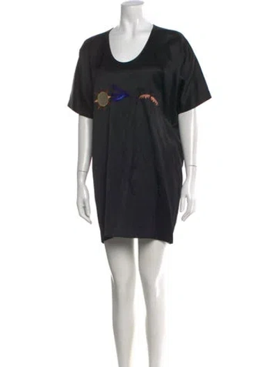 Pre-owned Zero + Maria Cornejo Linen Mini Dress In Black