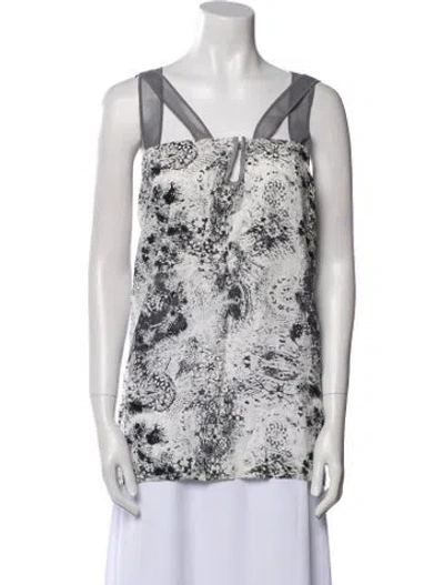 Pre-owned Zero + Maria Cornejo Linen Printed Top In Multi