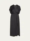 Zero + Maria Cornejo Long Aki Wave Wrap Dress In Black