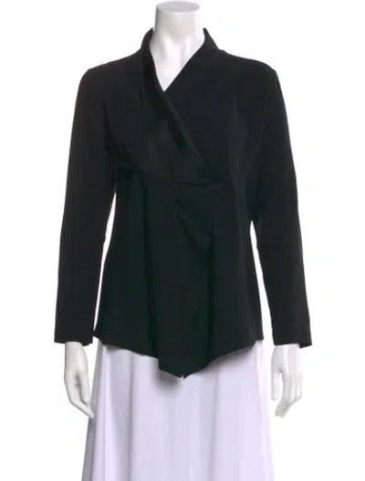 Pre-owned Zero + Maria Cornejo Long Sleeve Blouse In Black