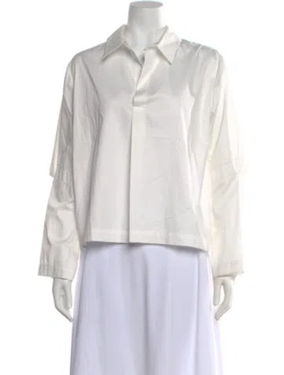 Pre-owned Zero + Maria Cornejo Long Sleeve Top In White