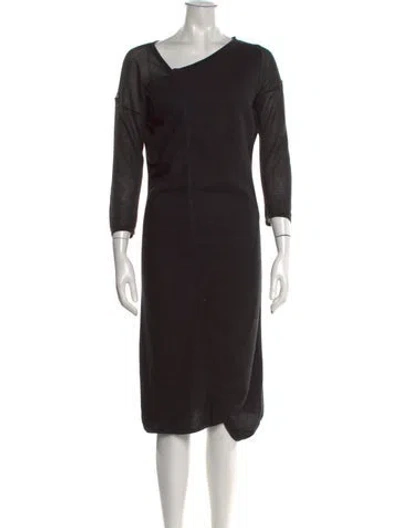 Pre-owned Zero + Maria Cornejo Merino Wool Midi Length Dress In Black