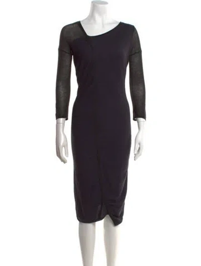 Pre-owned Zero + Maria Cornejo Merino Wool Midi Length Dress In Blue