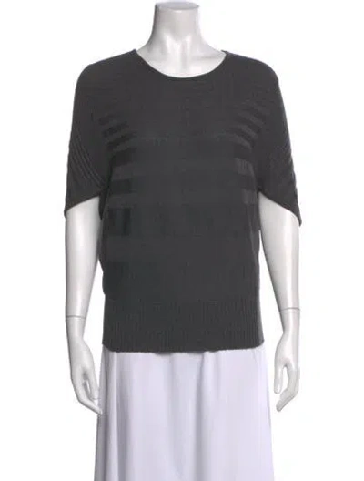 Pre-owned Zero + Maria Cornejo Merino Wool Scoop Neck Top In Gray