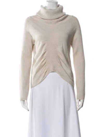 Pre-owned Zero + Maria Cornejo Merino Wool Turtleneck Sweater In White