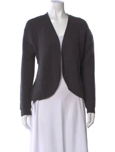Pre-owned Zero + Maria Cornejo Merino Wool V-neck Sweater In Grey