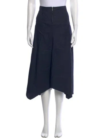 Pre-owned Zero + Maria Cornejo Midi Length Skirt In Blue