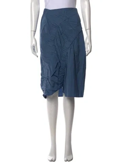 Pre-owned Zero + Maria Cornejo Midi Length Skirt In Blue
