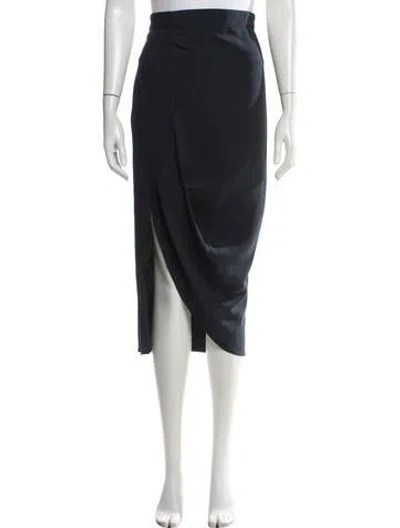 Pre-owned Zero + Maria Cornejo Midi Length Skirt In Blue