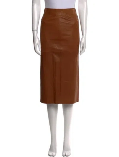 Pre-owned Zero + Maria Cornejo Midi Length Skirt In Brown