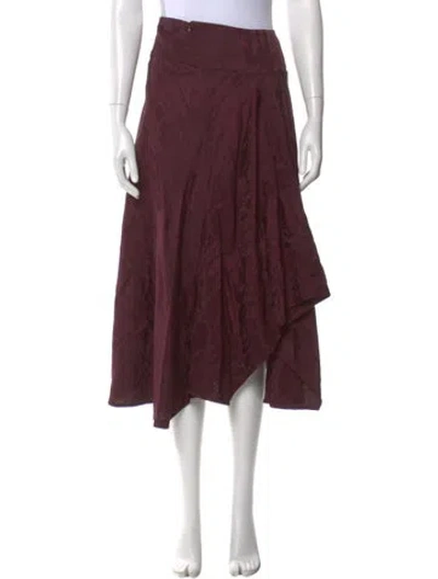 Pre-owned Zero + Maria Cornejo Midi Length Skirt In Burgundy