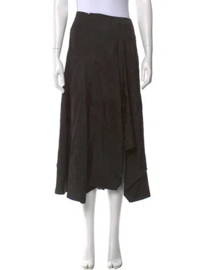 Pre-owned Zero + Maria Cornejo Midi Length Skirt In Gray