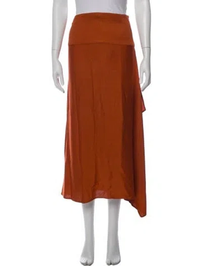 Pre-owned Zero + Maria Cornejo Midi Length Skirt In Orange