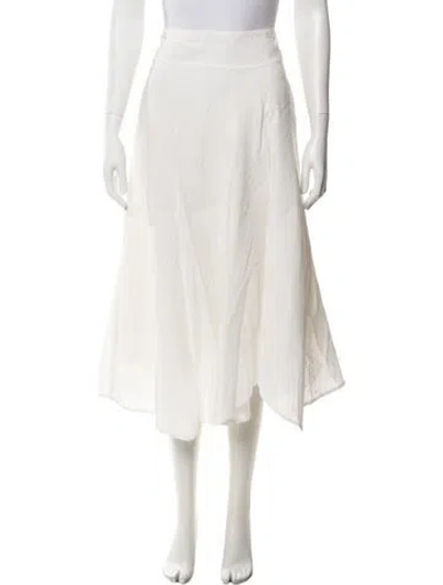 Pre-owned Zero + Maria Cornejo Midi Length Skirt In White