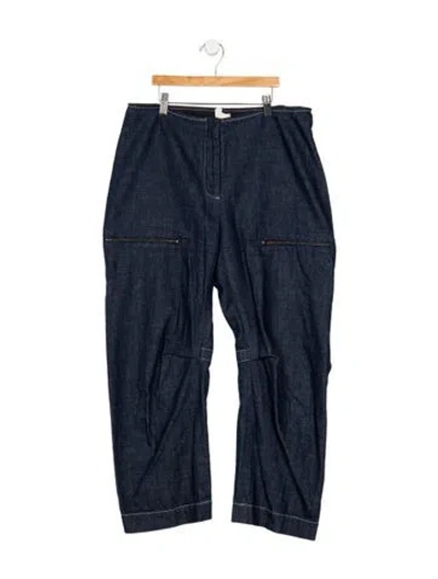 Pre-owned Zero + Maria Cornejo Mid-rise Wide Leg Jeans In Blue