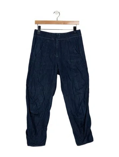 Pre-owned Zero + Maria Cornejo Mid-rise Wide Leg Jeans In Blue