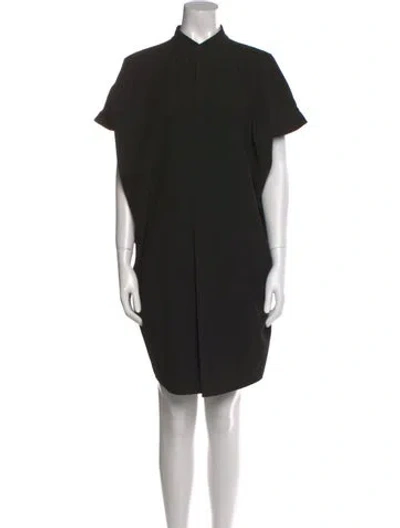 Pre-owned Zero + Maria Cornejo Mock Neck Mini Dress In Black
