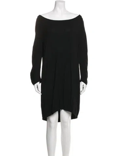 Pre-owned Zero + Maria Cornejo Off-the-shoulder Mini Dress In Black