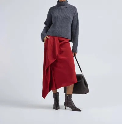 Zero + Maria Cornejo One Skirt In Merlot In Red