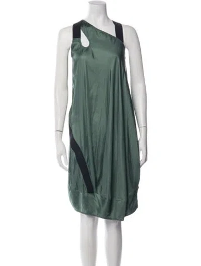 Pre-owned Zero + Maria Cornejo One-shoulder Midi Length Dress In Green