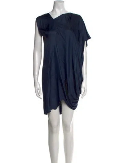 Pre-owned Zero + Maria Cornejo One-shoulder Mini Dress In Blue