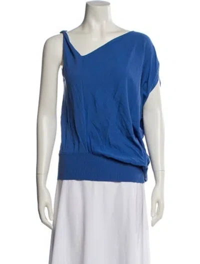 Pre-owned Zero + Maria Cornejo One-shoulder Sleeveless Top In Blue