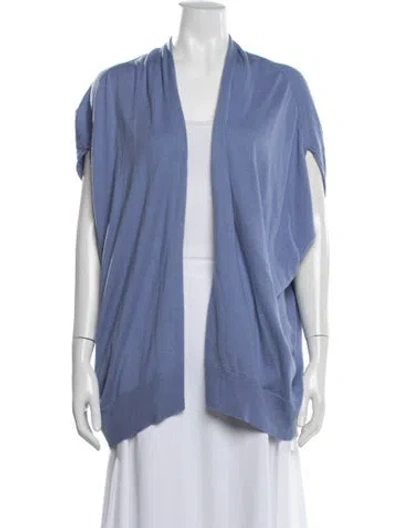 Pre-owned Zero + Maria Cornejo Open Front Sweater In Blue