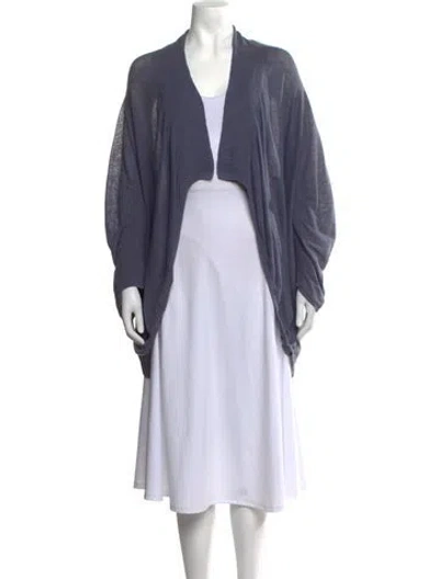 Pre-owned Zero + Maria Cornejo Open Front Sweater In Blue