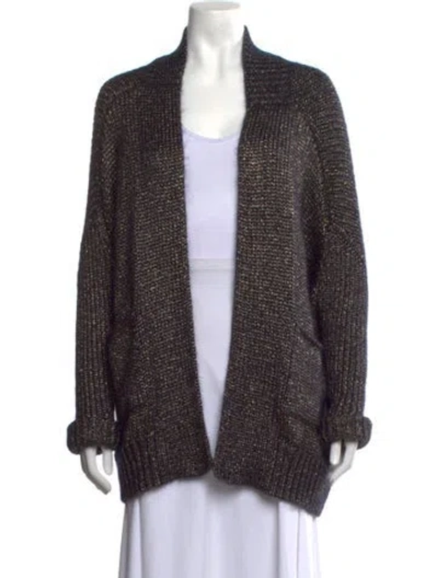 Pre-owned Zero + Maria Cornejo Open Front Sweater In Blue/metallic