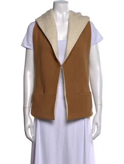 Pre-owned Zero + Maria Cornejo Open Front Sweater In Brown