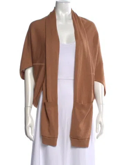 Pre-owned Zero + Maria Cornejo Open Front Sweater In Brown