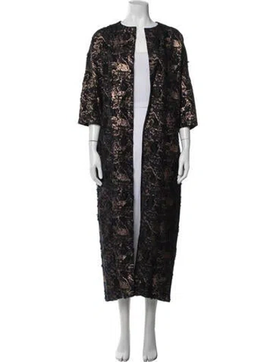 Pre-owned Zero + Maria Cornejo Patterned Coat In Black