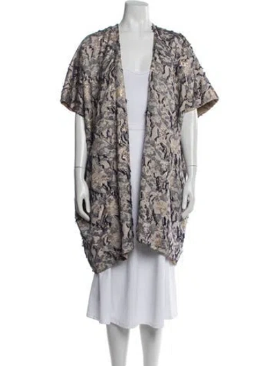 Pre-owned Zero + Maria Cornejo Patterned Coat In Blue