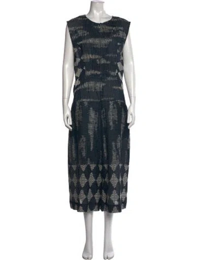 Pre-owned Zero + Maria Cornejo Patterned Crew Neck Jumpsuit In Blue