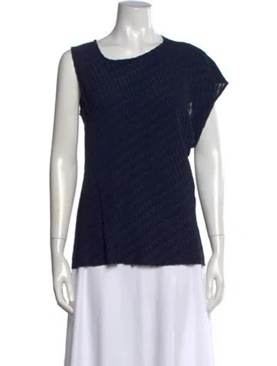 Pre-owned Zero + Maria Cornejo Patterned Crew Neck Top In Black