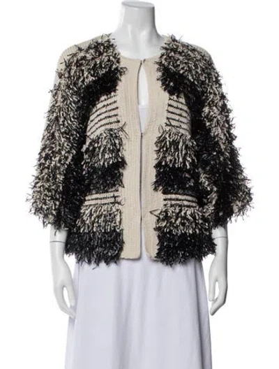 Pre-owned Zero + Maria Cornejo Patterned Jacket In Black/neutrals