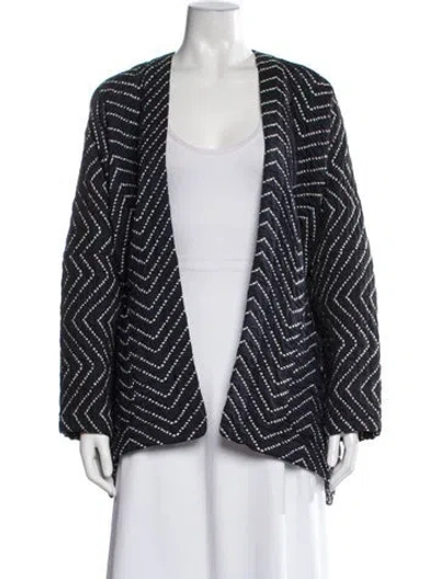 Pre-owned Zero + Maria Cornejo Patterned Jacket In Blue