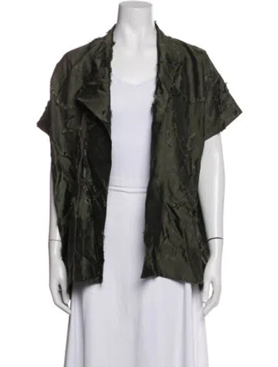 Pre-owned Zero + Maria Cornejo Patterned Jacket In Green