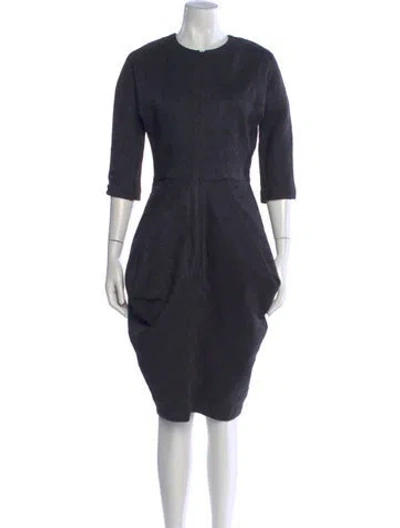 Pre-owned Zero + Maria Cornejo Patterned Knee-length Dress In Black