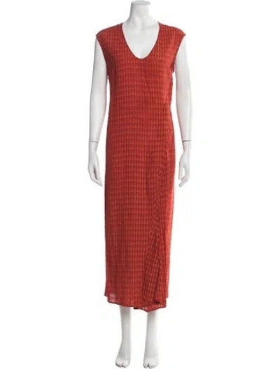 Pre-owned Zero + Maria Cornejo Patterned Long Dress In Red