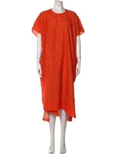 Pre-owned Zero + Maria Cornejo Patterned Long Dress W/ Tags In Orange