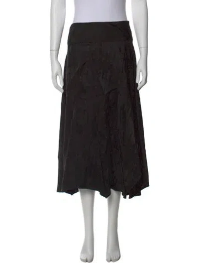 Pre-owned Zero + Maria Cornejo Patterned Long Skirt In Black