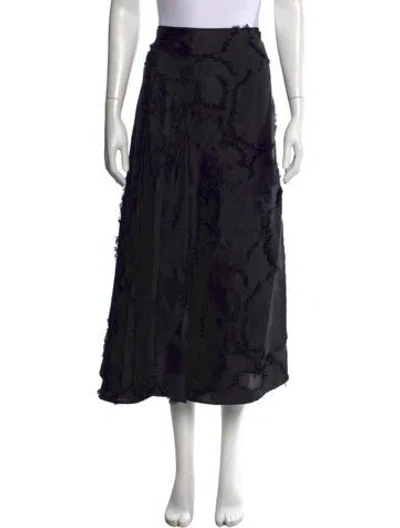 Pre-owned Zero + Maria Cornejo Patterned Long Skirt In Black