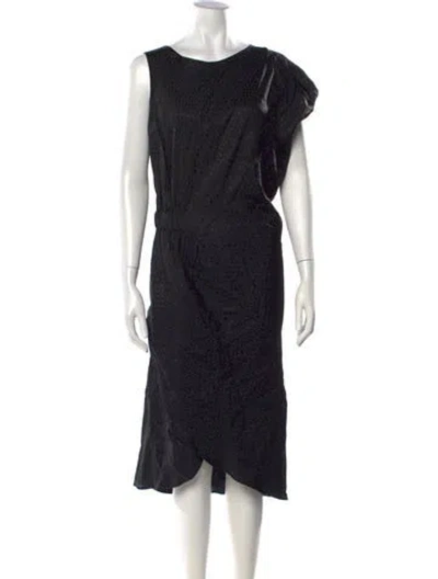 Pre-owned Zero + Maria Cornejo Patterned Midi Length Dress In Black