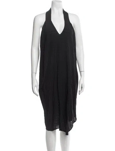 Pre-owned Zero + Maria Cornejo Patterned Midi Length Dress In Black