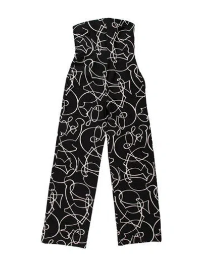 Pre-owned Zero + Maria Cornejo Patterned Strapless Jumpsuit W/ Tags In Black