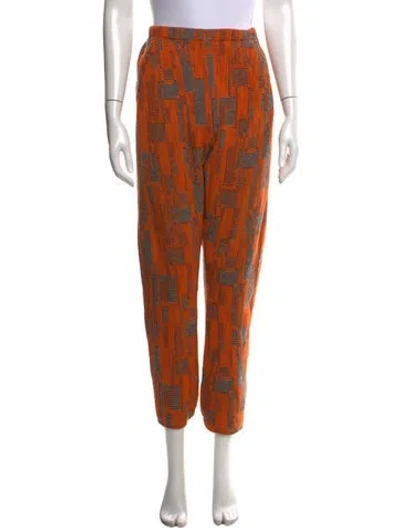 Pre-owned Zero + Maria Cornejo Patterned Wide Leg Pants In Orange