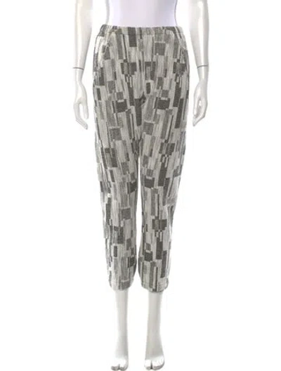 Pre-owned Zero + Maria Cornejo Patterned Wide Leg Pants In White