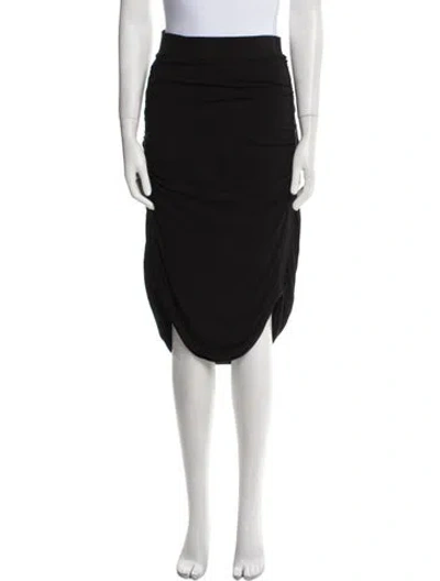 Pre-owned Zero + Maria Cornejo Pleated Accents Knee-length Skirt In Black
